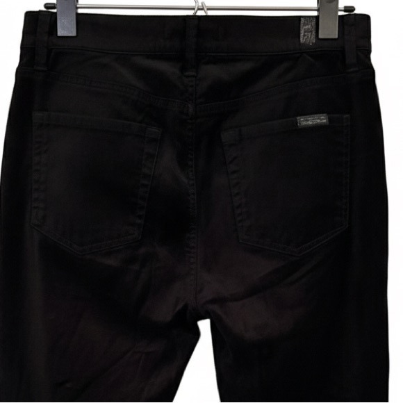 7 For All Mankind High-Waist Velvet Skinny Pants Black Size 28 5-Button Fly - Picture 4 of 9